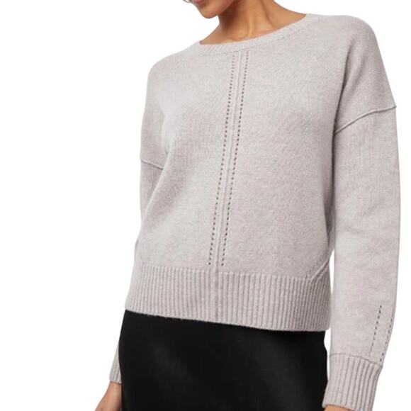 Rails "Presley" Dove Gray Cashmere Wool Blend Pullover Round Neck Sweater M - Picture 3 of 10